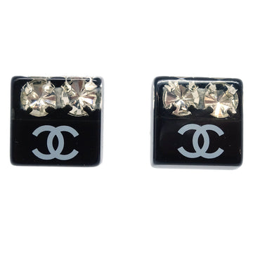 Chanel Square Earrings Black Rhinestone 05P