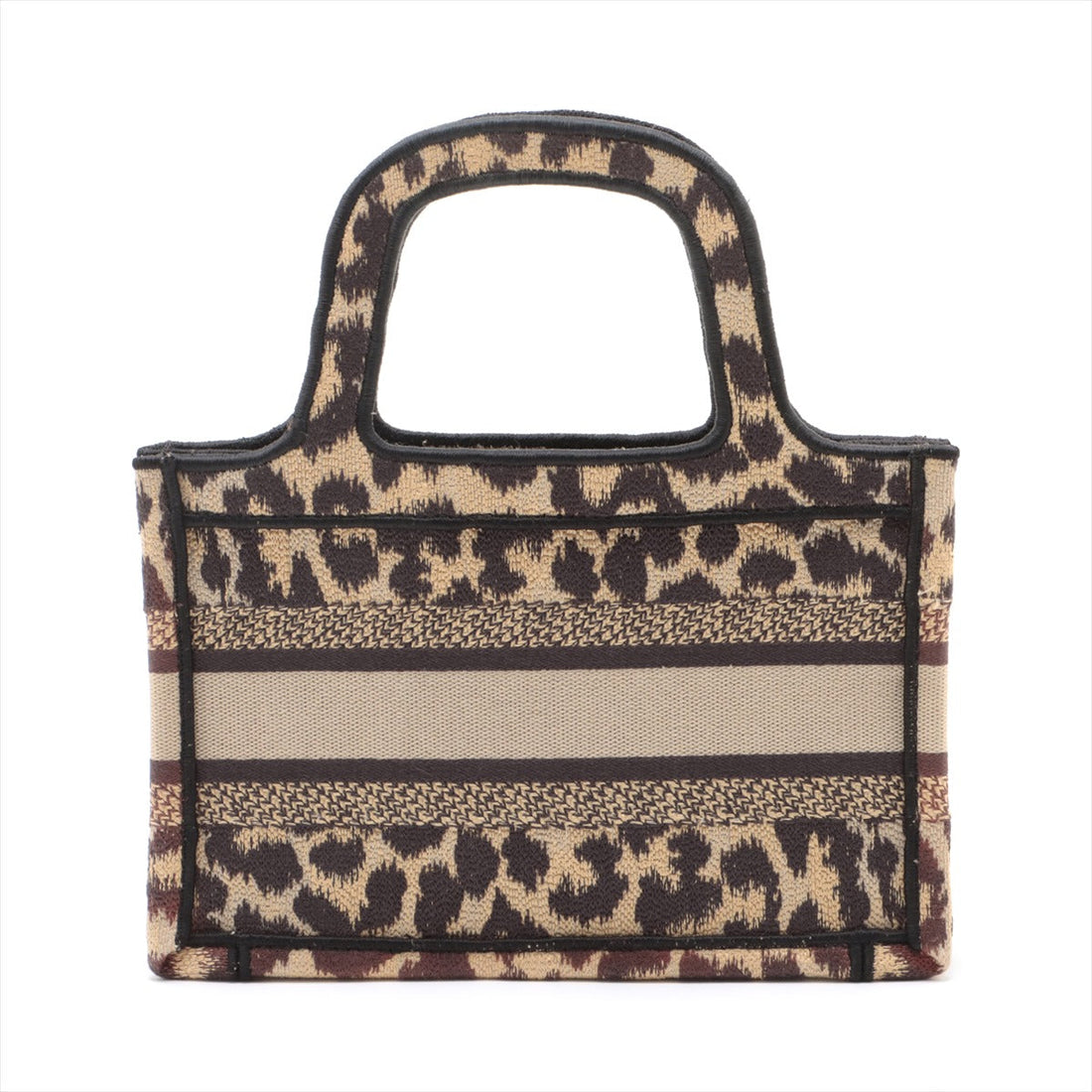 Christian Dior Mini Book Tote Canvas Handbag Leopard