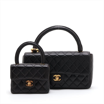 Chanel Matrasse  Handbag Parents' Child's Bag Black G  3rd Turn-Lock Speech