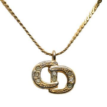 Dior CD logo line stone necklace g makeup ladies Dior