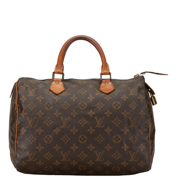 Louis Vuitton Monogram Speedy 30 Handbag 2WAY M41526 Brown PVC Leather  Louis Vuitton