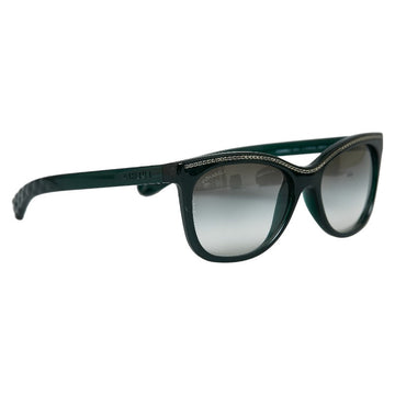 Chanel Mattress Chain Sun Glasses 6041 Green Brown Plastic  Chanel