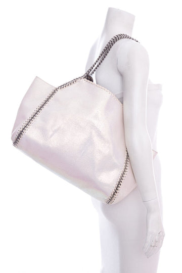 Stella McCartney White Iridescent Shaggy Deer Falabella Tote