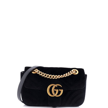 GG Marmont Flap Bag Matelasse Velvet Mini