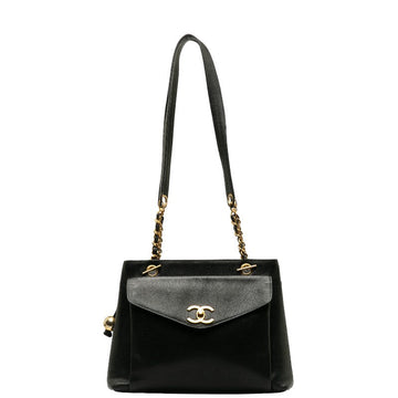 Chanel Vintage Shoulder Bag in Caviar Leather Black