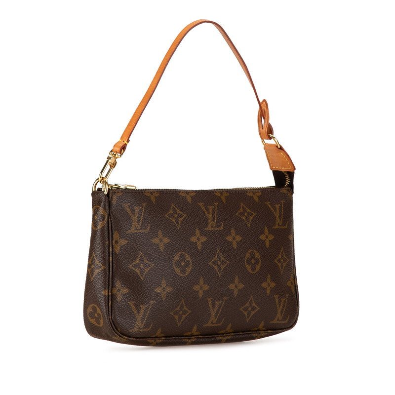 Louis Vuitton Monogram Pochette Accessoires Shoulder Bag Brown PVC Leather