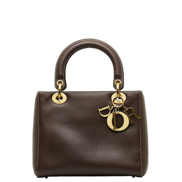 Dior Dior Ladyboard Handbags Leather Brown Ladyboard