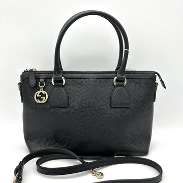 GUCCI Dollar Calfskin GG Charm Satchel Black gu8859se
