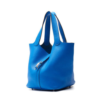 HERMES ERMES Picotin Lock MM Handbag  Clemence Blue Indra (Silver G ) Handbag  Handbag Lady Handbag Hybrid ? Delivery? Eckham s Online