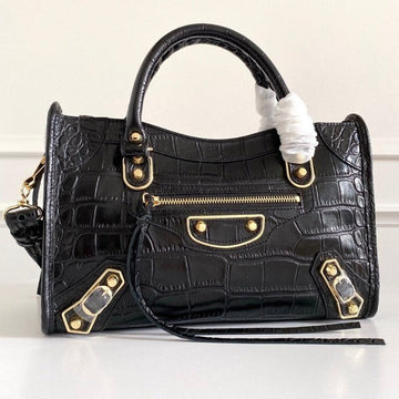 Makersluxe - Mini City Crocodile Handbag Black