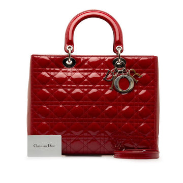 Dior Lady  Dior Handbag Shoulder Bag 2WAY Red Enamel  Dior