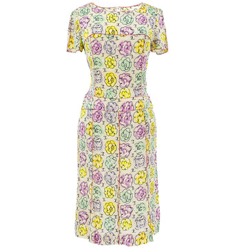 Chanel 1998 high-summer camellia-print silk dress #38