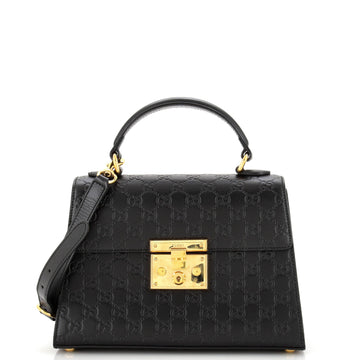 Padlock Top Handle Bag Guccissima Leather Small