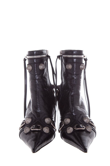 Balenciaga '22 Cagole Black Lambskin Leather Boots SZ 37
