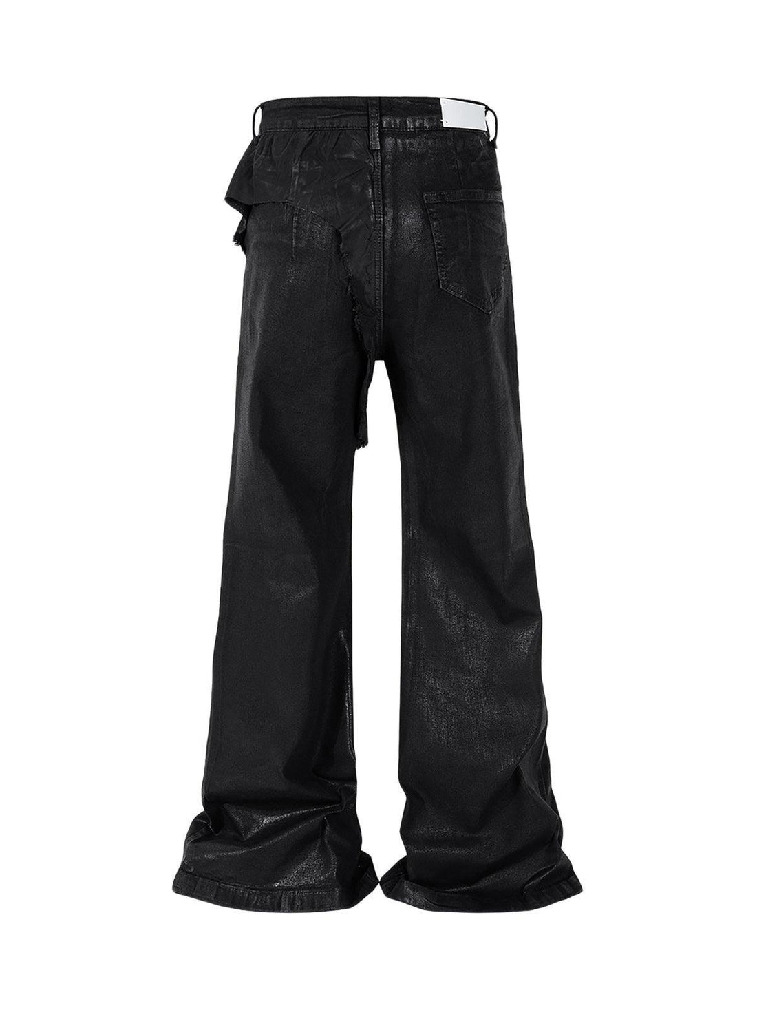 Makersluxe Black Wax Coated Flare Jeans