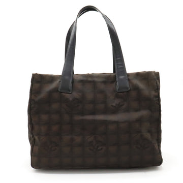 CHANEL NEW LABEL LINE TOTO MM TOTO BAG Nylon Jaguar Dark Brown Tea Black A15991