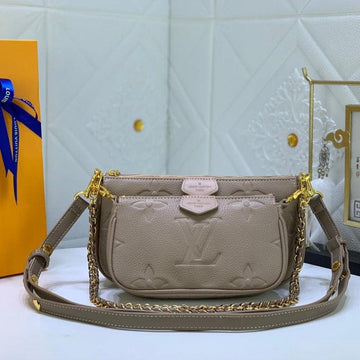 Makersluxe - Multi Pochette Shoulder Bag Rosy brown