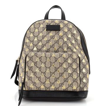 Zip Pocket Backpack Printed GG Coated Canvas Small