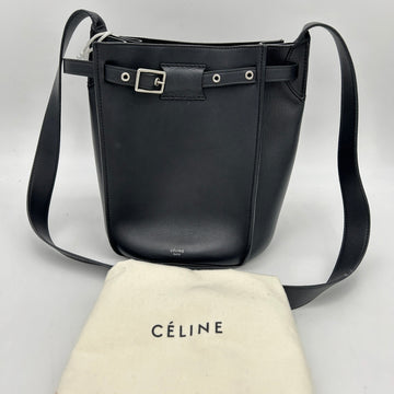 Celine Black Leather Big Bag Bucket Bag Medium