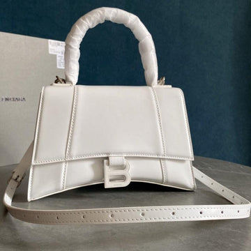 Makersluxe - Hourglass Small Mock-croc Top-handle Bag White