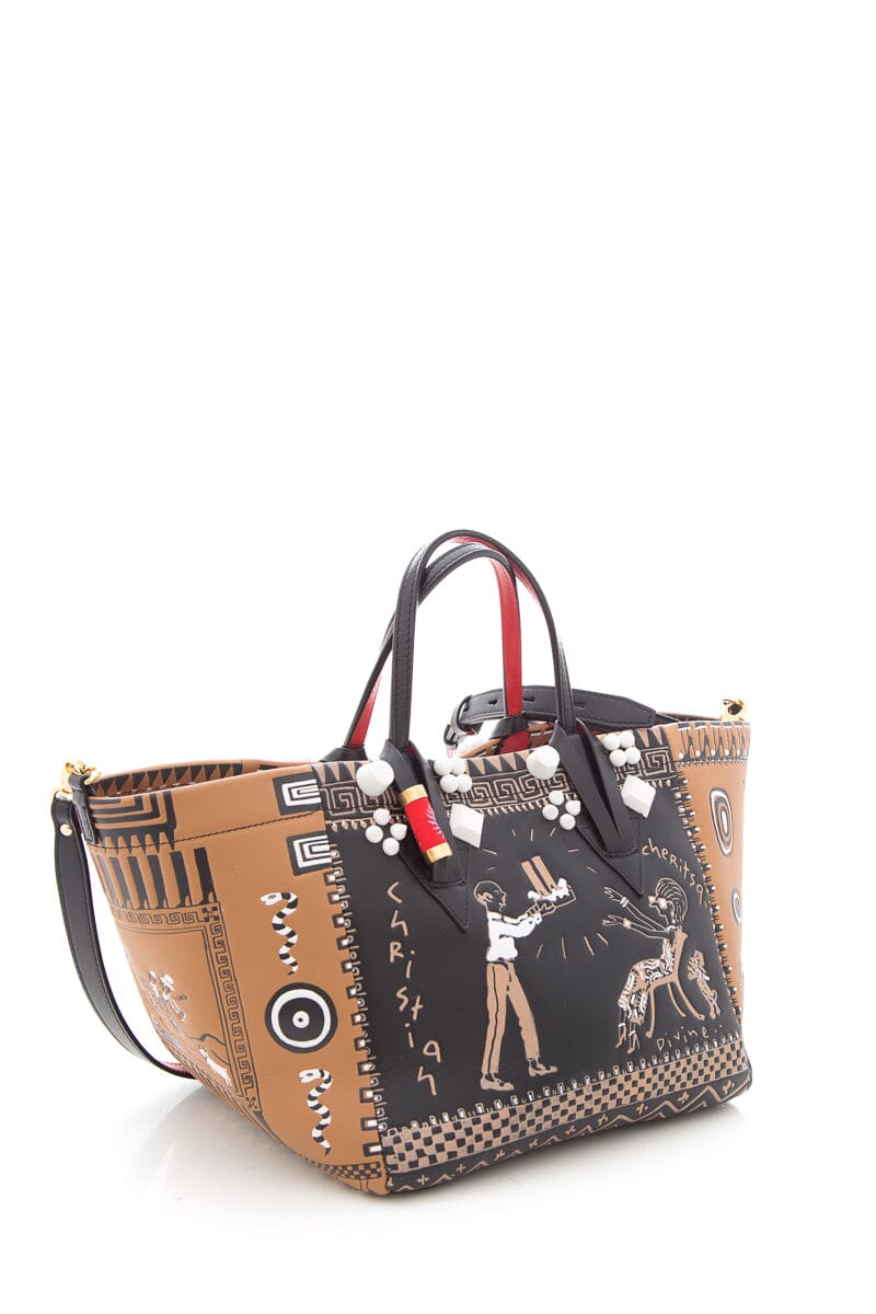 Christian Louboutin Brown & Black Greekaba Leather Tote