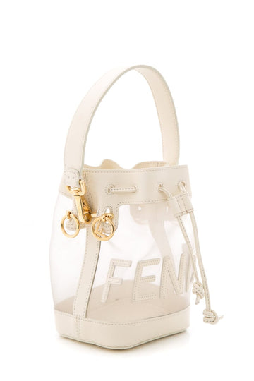 Fendi Mon Tresor White Mesh Bucket Bag