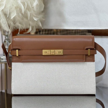 Makersluxe - MANHATTAN SHOULDER BAG IN BOX MILK/BROWN