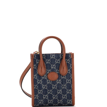 Interlocking G Patch Tote GG Denim Mini