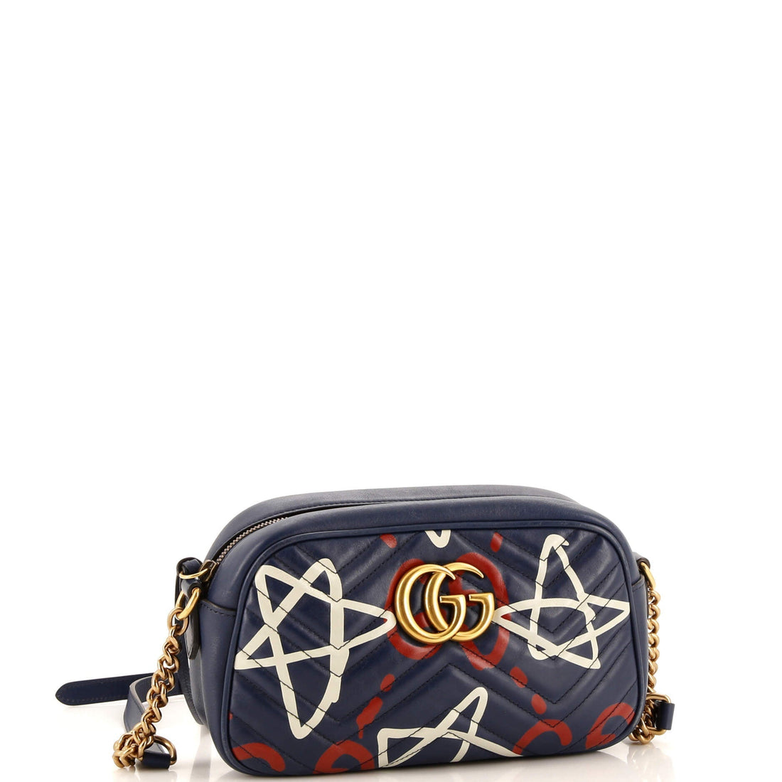 GG Marmont Shoulder Bag GucciGhost Matelasse Leather Small