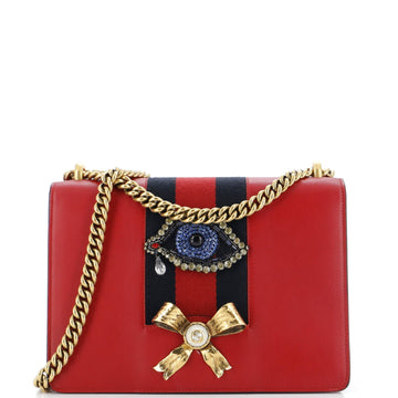 Web Peony Chain Shoulder Bag Embellished Leather Medium