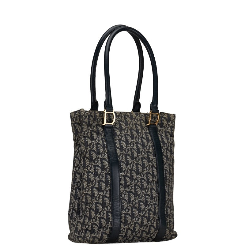 Dior Trotter Tote Bag Navy Canvas Leather  Dior