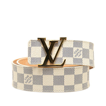 Louis Vuitton Damier Azur Sandwich Belt 80/32 M9609 White Leather Mens Louis Vuitton