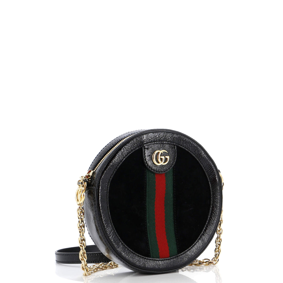 Ophidia Round Shoulder Bag Suede Mini