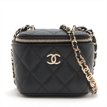 Chanel Matrasse Caviar S Chain Shoulder Bag Vanity Black G  31st