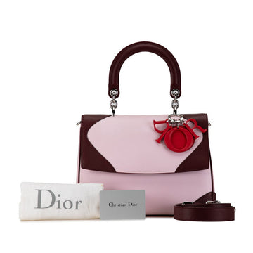 Dior Beedior Handbag 2WAY Pink Brown Leather  Dior