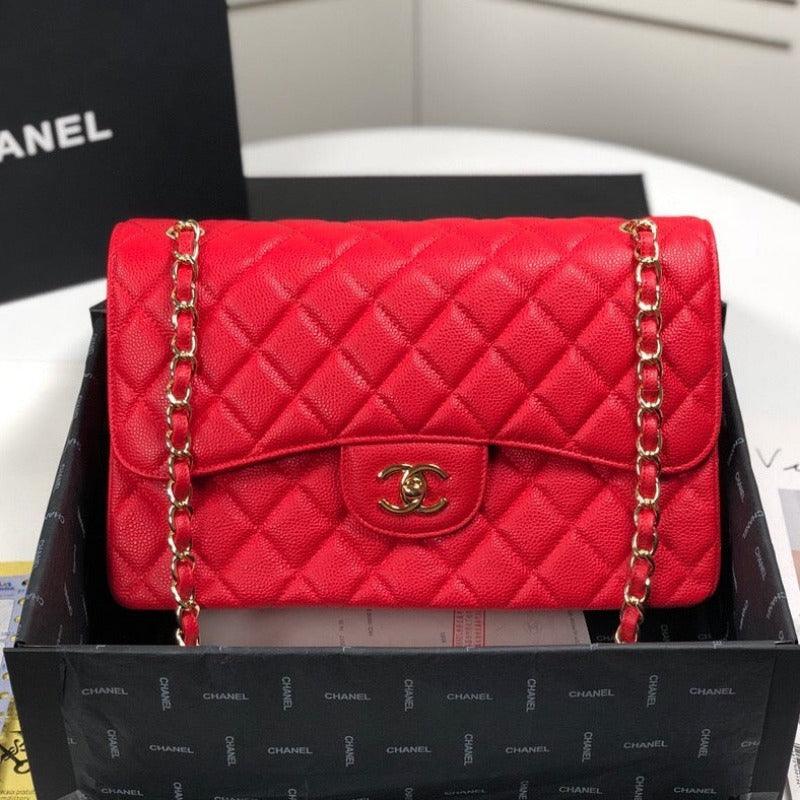 Makersluxe - Caviar Jumbo Shoulder Bag Red