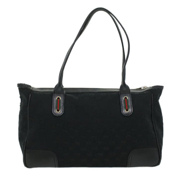 GUCCI GG Canvas Web Sherry Line Shoulder Bag Black Red Green ac1354