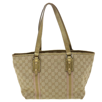 GUCCI GG Canvas Tote Bag Beige Gold 137396 ac1626