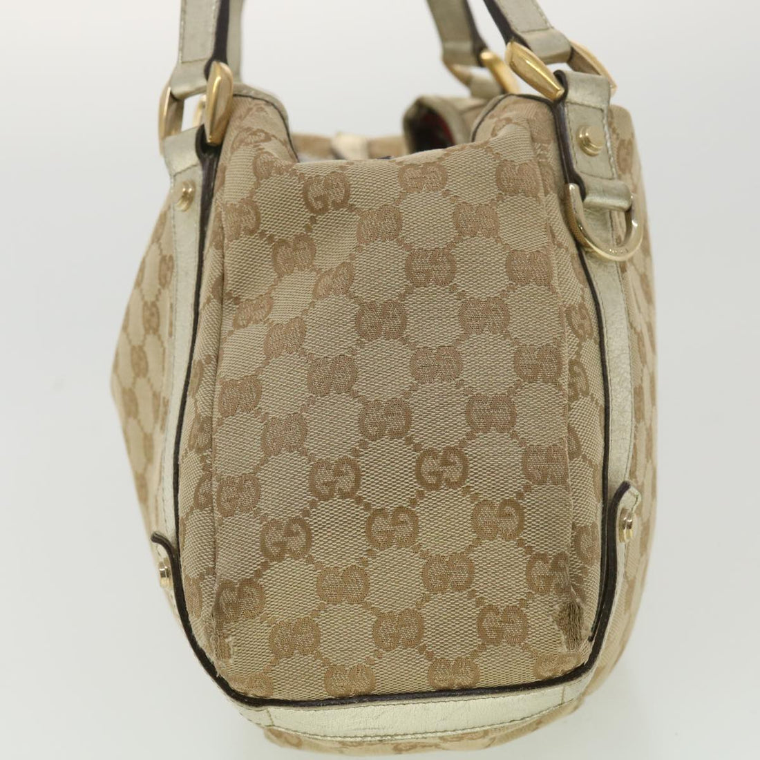 GUCCI GG Canvas Shoulder Bag Beige 130736 ac1684