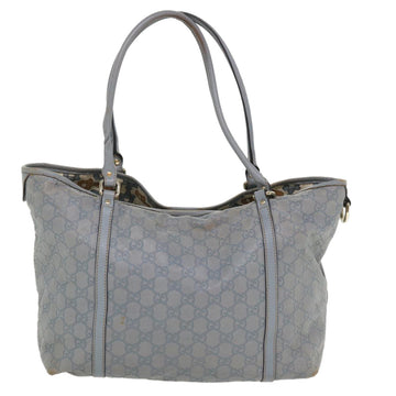 GUCCI GG Canvas Shoulder Bag Leather Light Blue 197953 ac1765