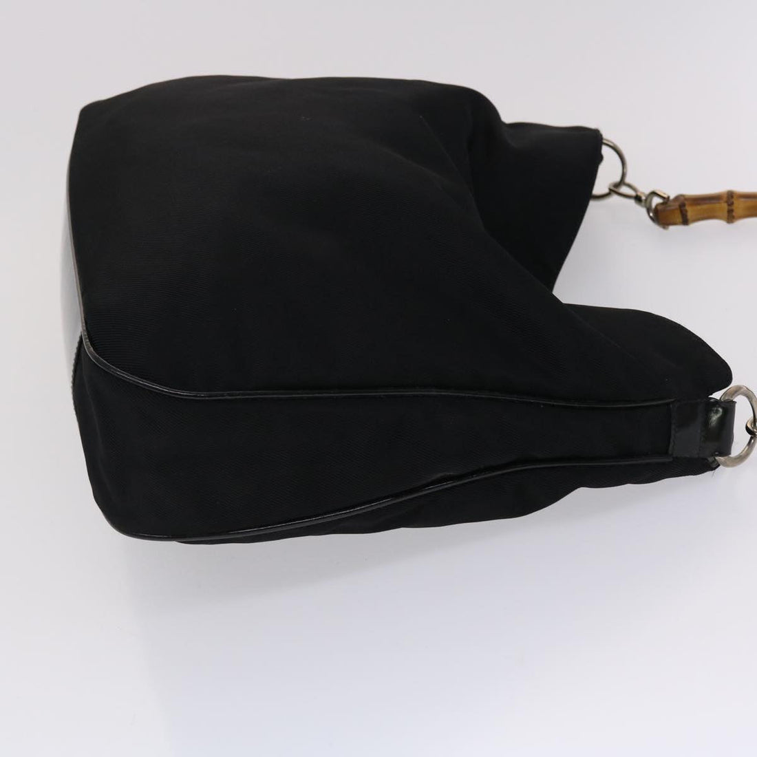 GUCCI Bamboo Shoulder Bag Nylon Black 001•1998•1577 ac1978