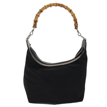 GUCCI Bamboo Shoulder Bag Nylon Black 000•2214•053 ac1979