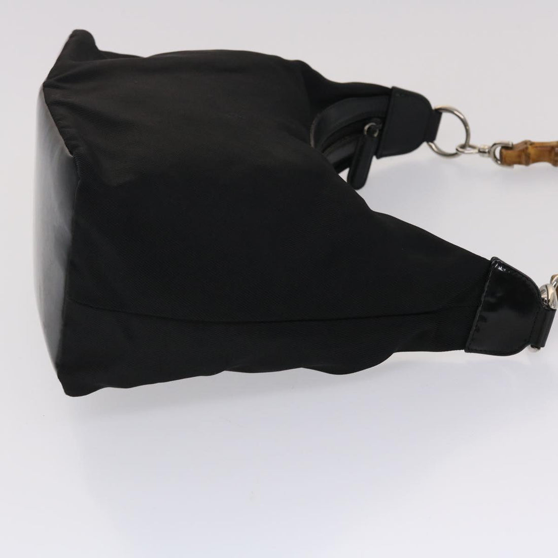 GUCCI Bamboo Shoulder Bag Nylon Black 000•2214•053 ac1979