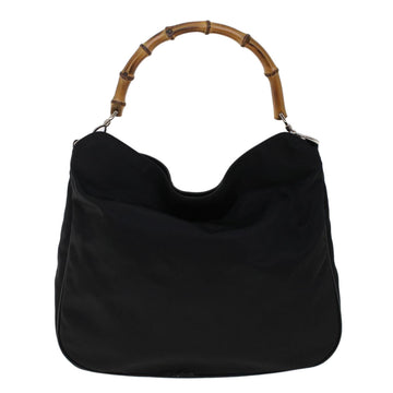 GUCCI Bamboo Shoulder Bag Nylon 2way Black 001•2852•1577•5 ac2021