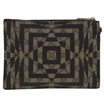 GUCCI GG Canvas Pouch PVC Leather Beige 411768 ac2055