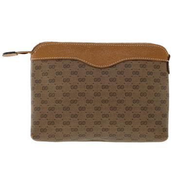 GUCCI Micro GG Canvas Pouch PVC Leather Beige ac2068