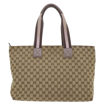 GUCCI GG Canvas Web Sherry Line Nylon Mat Hand Bag 2Set Beige Pink ac2073