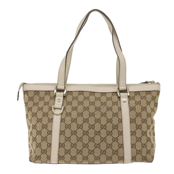 GUCCI GG Canvas Hand Bag Beige White 141470 ac2077