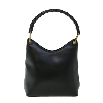 GUCCI Bamboo Shoulder Bag Leather Black 001.3007.001274 ac2080