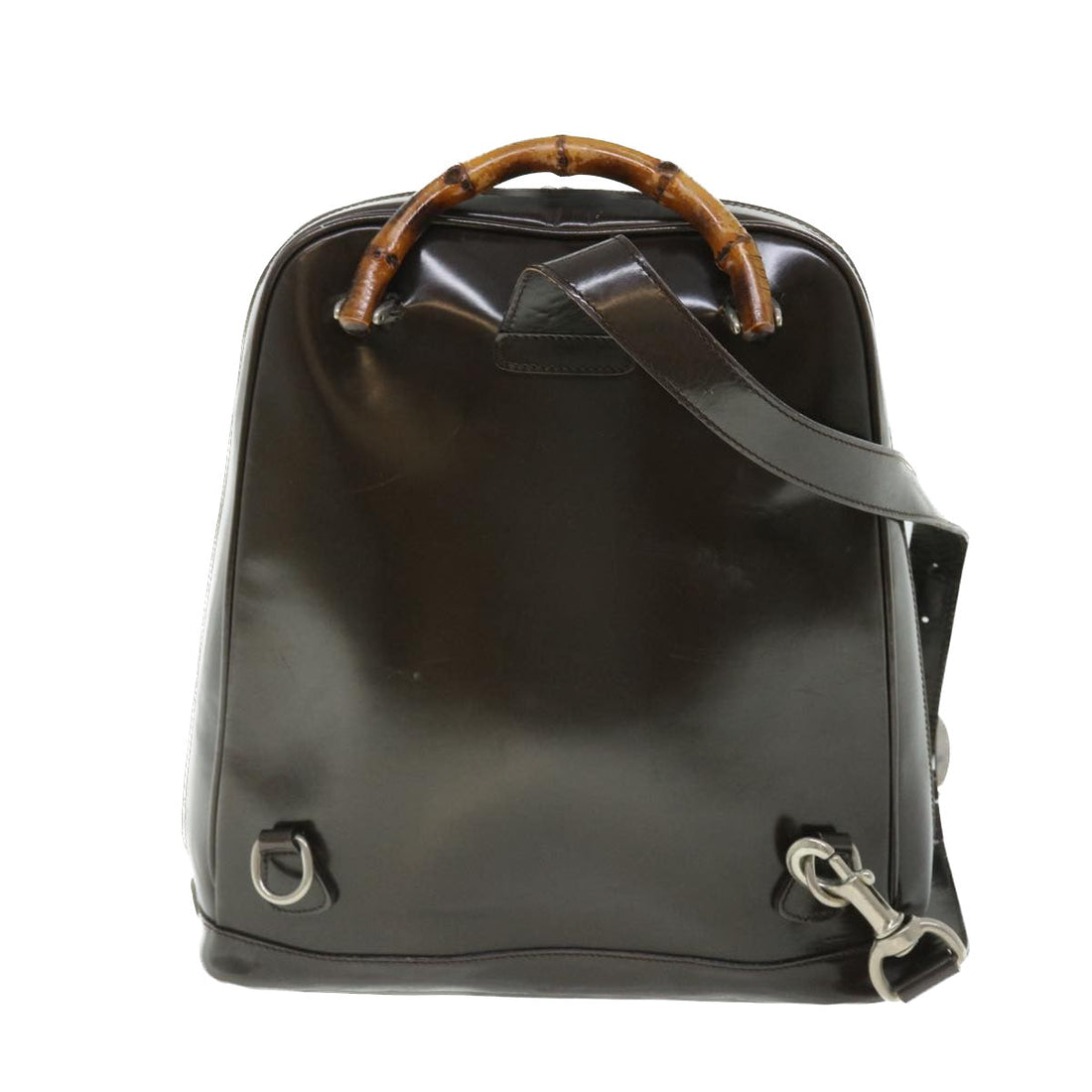 GUCCI Bamboo Shoulder Bag Nylon 2way Brown ac2125